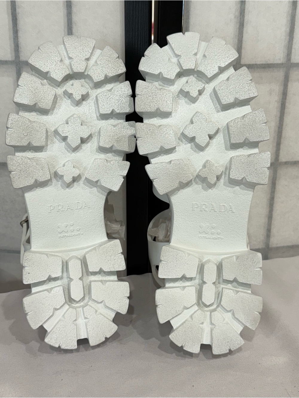 Prada Monolith White Rubber Fisherman Sandals Chunky Lug Sole Platform Shoes - Picture 10 of 11